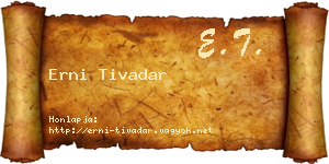 Erni Tivadar névjegykártya