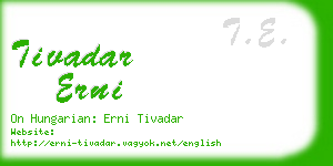 tivadar erni business card